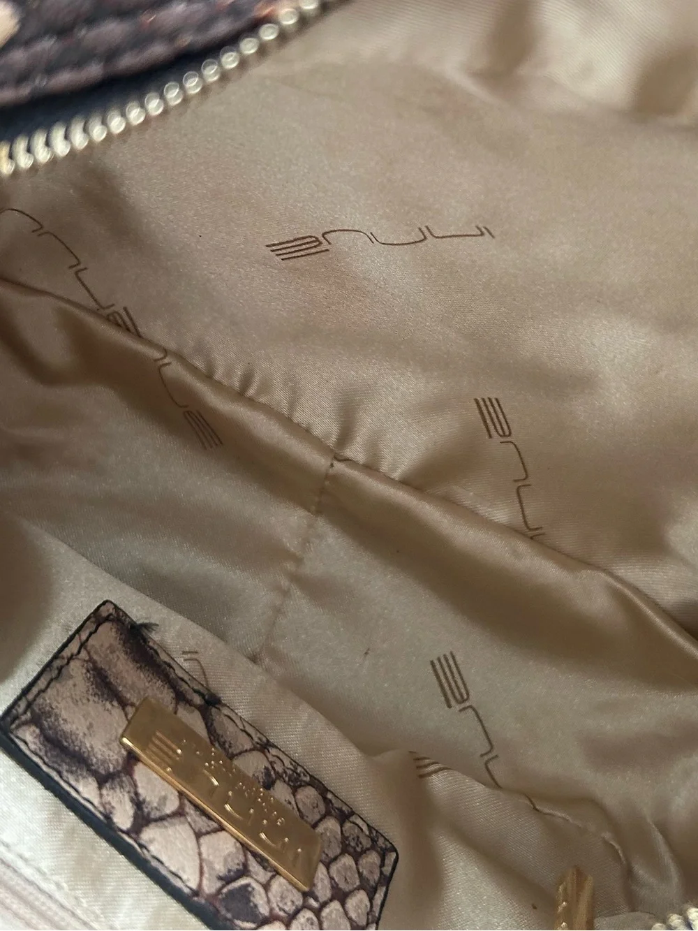 INNUE Made in Italy Leather Python Snake Print Crossbody Camera Bag